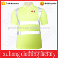 customized polyester satefy green polo shirt with silk label